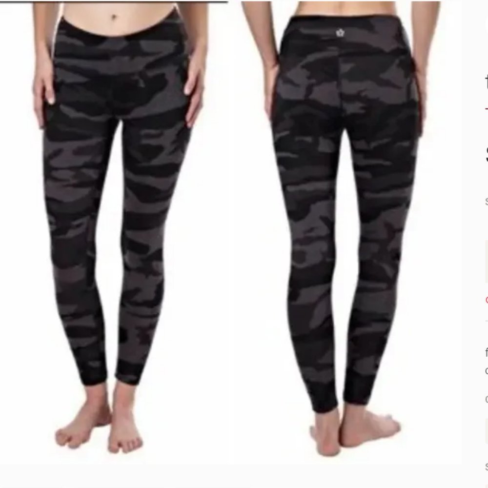 Tuff athletics gray camouflage high waisted leggings Large
